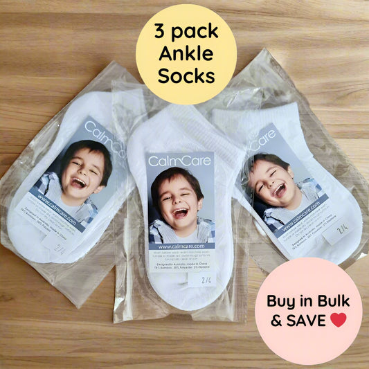 Calming Sensory Socks Ankle - 3 Pack (short length)