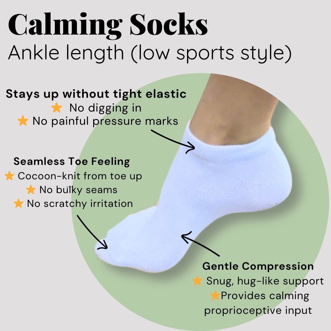 Calming Sensory Socks Ankle - 3 Pack (short length)