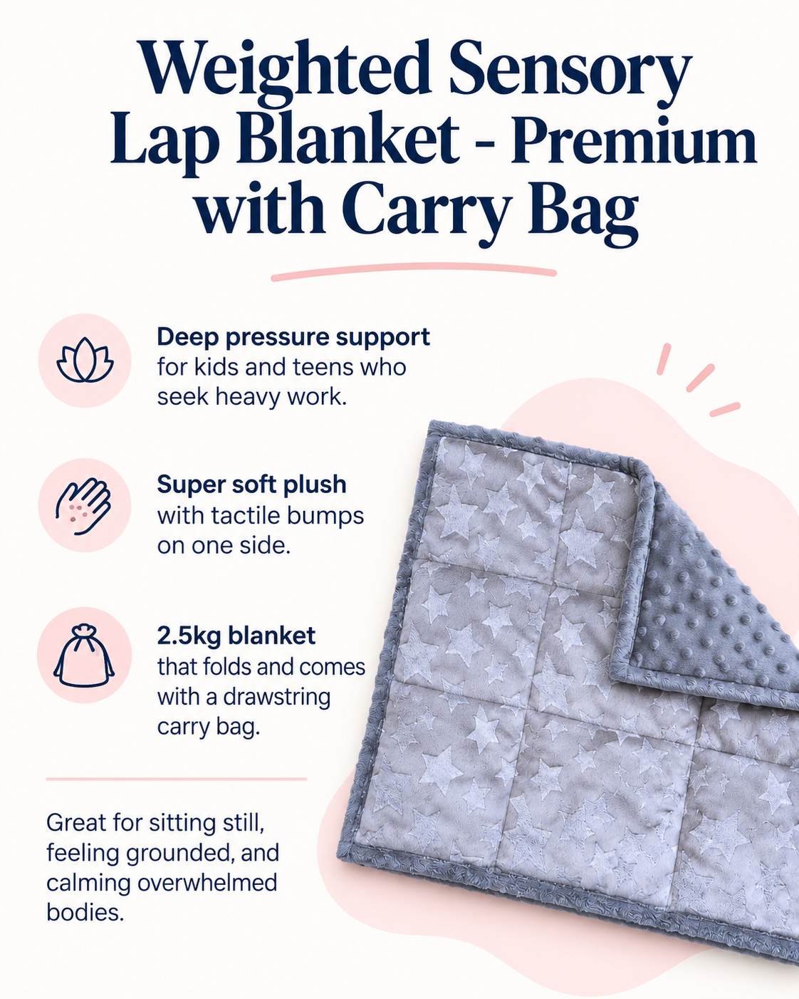 THE SENSORY DUO - Weighted Lap Blanket + Vibration Cushion with Plush Cover